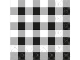 SERVIETTEN TISSUE  24 x 24 cm, Karo (schwarz) - Scheitlin Papier SERVIETTEN TISSUE  24 x 24 cm, Karo (schwarz)