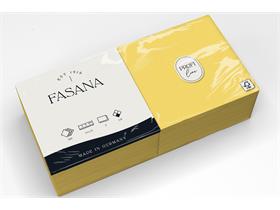 SERVIETTEN FASANA  33 x 33 cm, 2-lagig, 1/4 Falz,sonnengelb - Scheitlin Papier SERVIETTEN FASANA  33 x 33 cm, 2-lagig, 1/4 Falz,sonnengelb