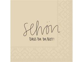 SERVIETTEN TISSUE  24 x 24 cm, 1/4 Falz, Tissue, "Schön " - Scheitlin Papier SERVIETTEN TISSUE  24 x 24 cm, 1/4 Falz, Tissue, "Schön "