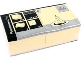 SERVIETTEN FASANA  33 x 33 cm, 3-lagig, 1/4 Falz, crème - Scheitlin Papier SERVIETTEN FASANA  33 x 33 cm, 3-lagig, 1/4 Falz, crème