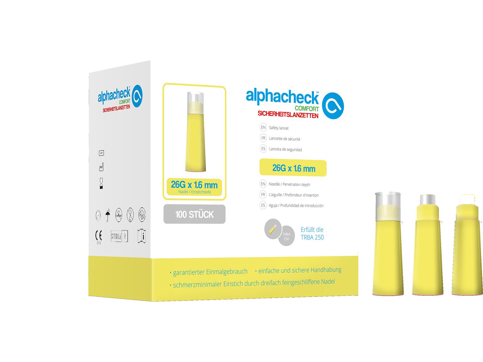 SICHERHEITSLANZETTEN  alphacheck professional Lanzette, 26G