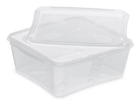 SCHALE AUS KUNSTSTOFF (PP)  1000 ml, transparent, inkl. Deckel