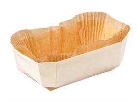 HOLZBACKFORM MIT EINLAGE  185 x 115 x 60 mm, f&uuml;r 350 gr