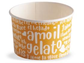 EISBECHER FUNNY  120 cc (ø 73 mm, H: 47 mm), Druck orange - Scheitlin Papier EISBECHER FUNNY  120 cc (ø 73 mm, H: 47 mm), Druck orange