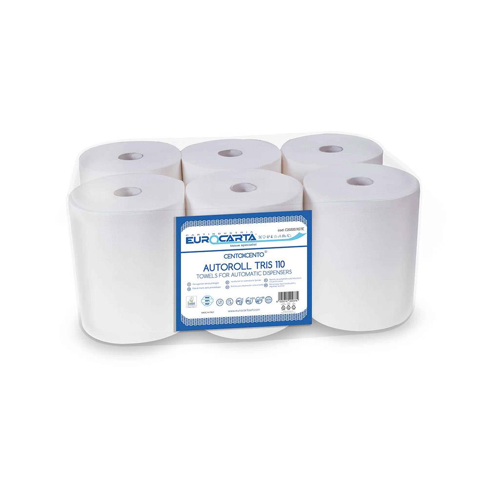 HANDTUCHROLLEN 3-LAGIG  Handtuchrolle Zellstoff, 20 cm x 100 m,