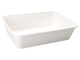 SCHALE BAGASSE  rechteckig, 500 ml, weiss - Scheitlin Papier SCHALE BAGASSE  rechteckig, 500 ml, weiss