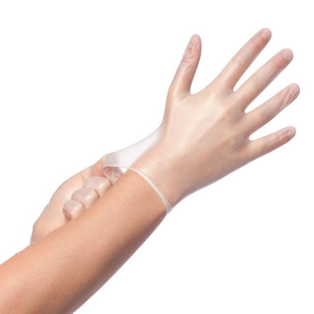 HANDSCHUHE VINYL DUTCHBLUE  transparent, Gr. L, latex- und puderfrei