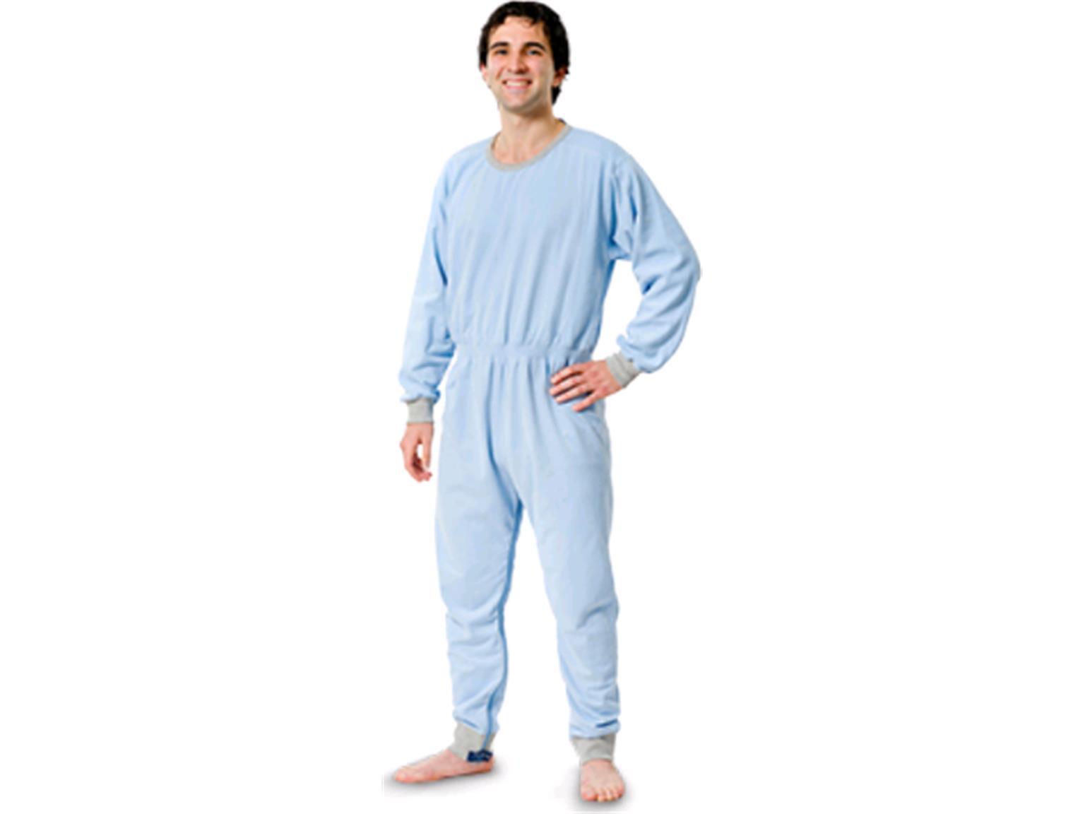 PATIENTENOVERALL LANG DUTCHBLUE  NIGHTIES LANG, Gr. M, hellblau