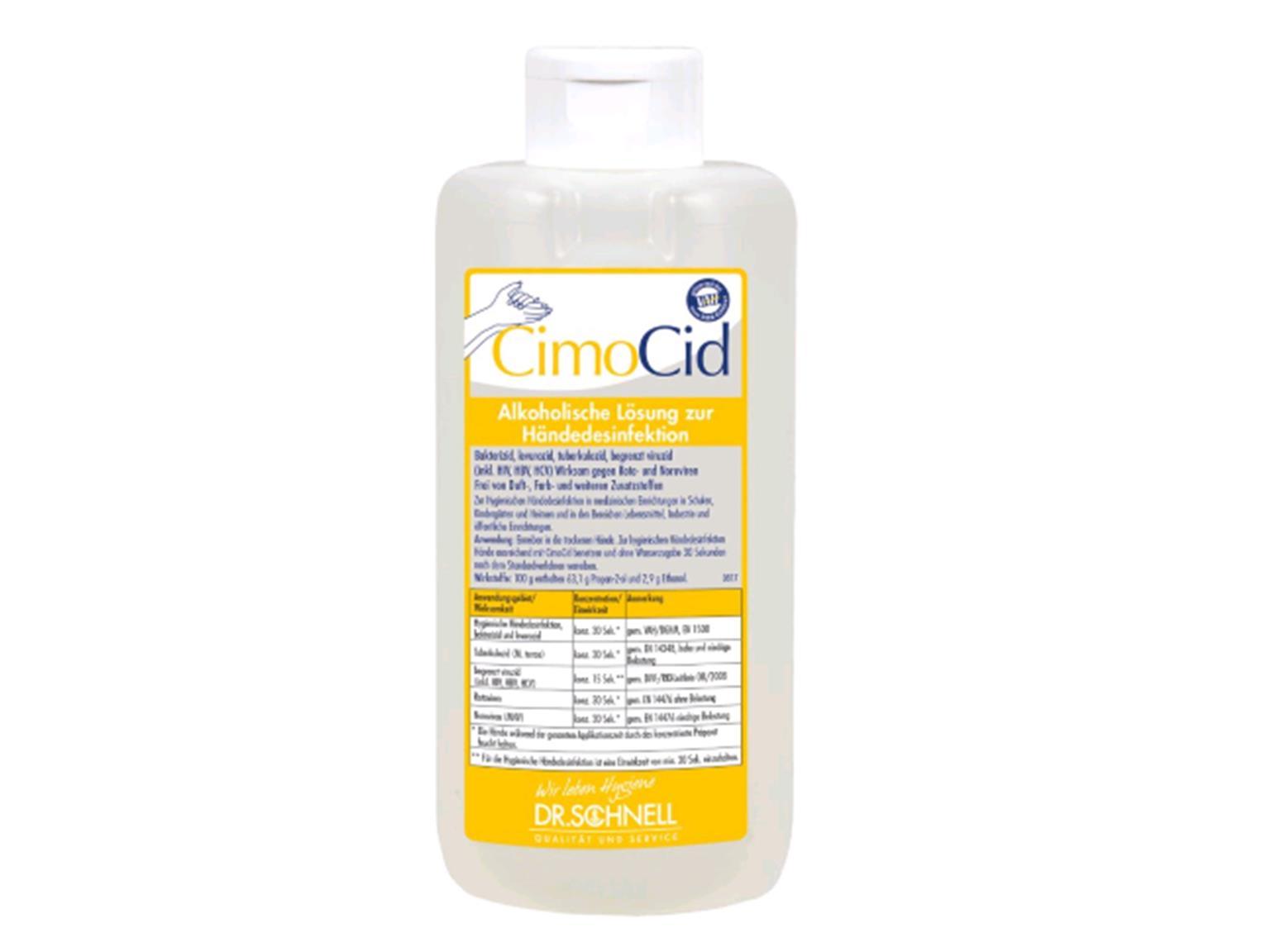 HAENDEDESINFEKTIONSMITTEL  CIMOCid, 500 ml Euroflaschen