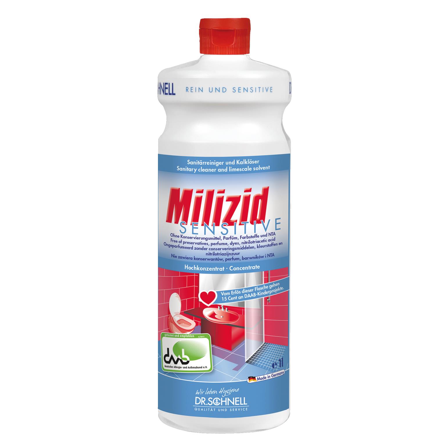 REINIGUNGSMITTEL DR.SCHNELL  Milizid Sensitive, 10 Liter Bidon
