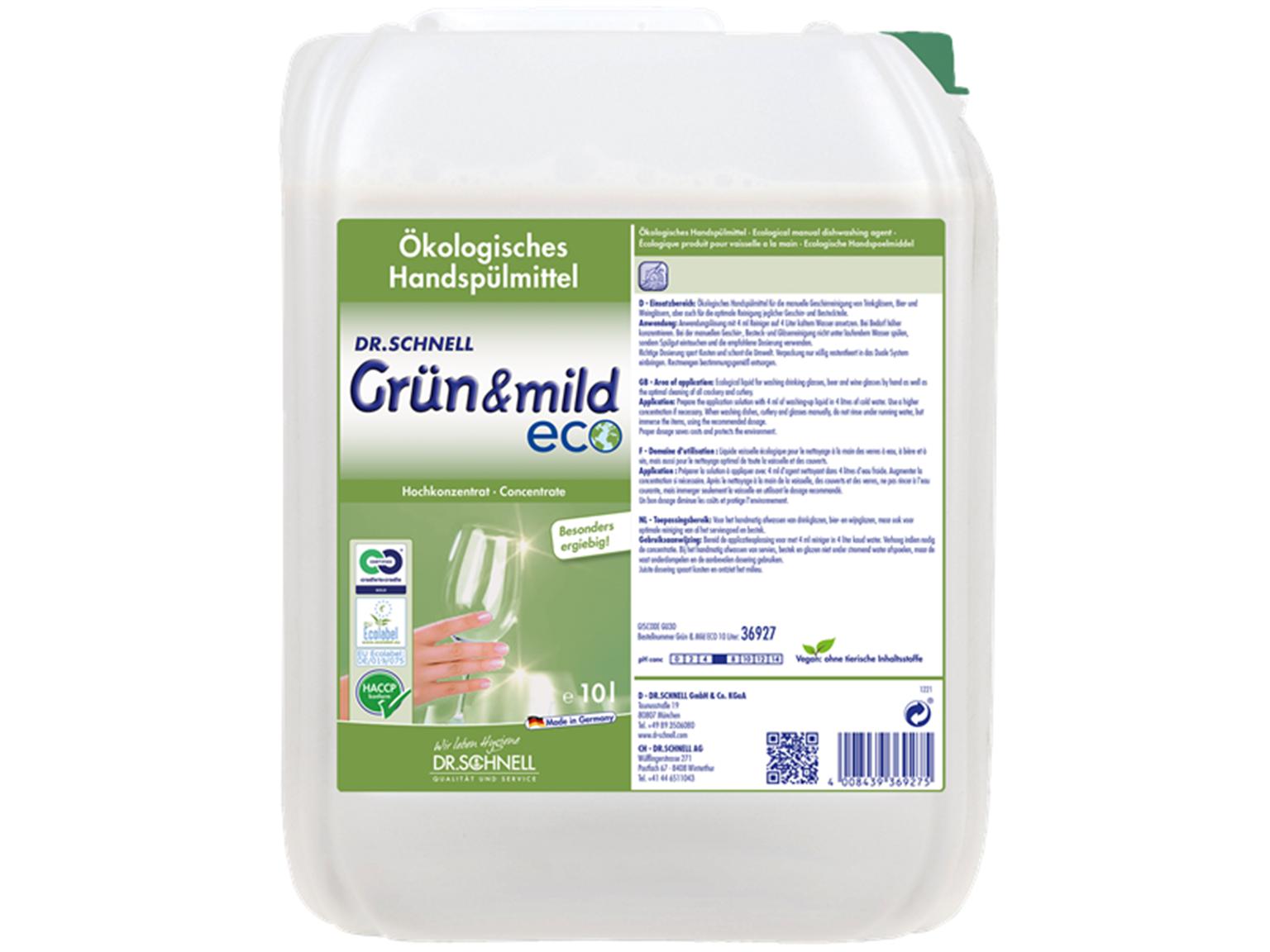 REINIGUNGSMITTEL DR.SCHNELL  Grün & mild ECO, 10 Liter Bidon