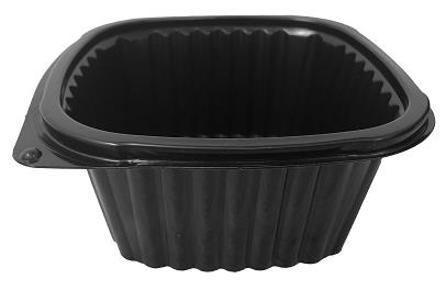 MENUSCHALE 1-TEILIG  PP, schwarz, 136 x 136 x 60 mm, 500 ml