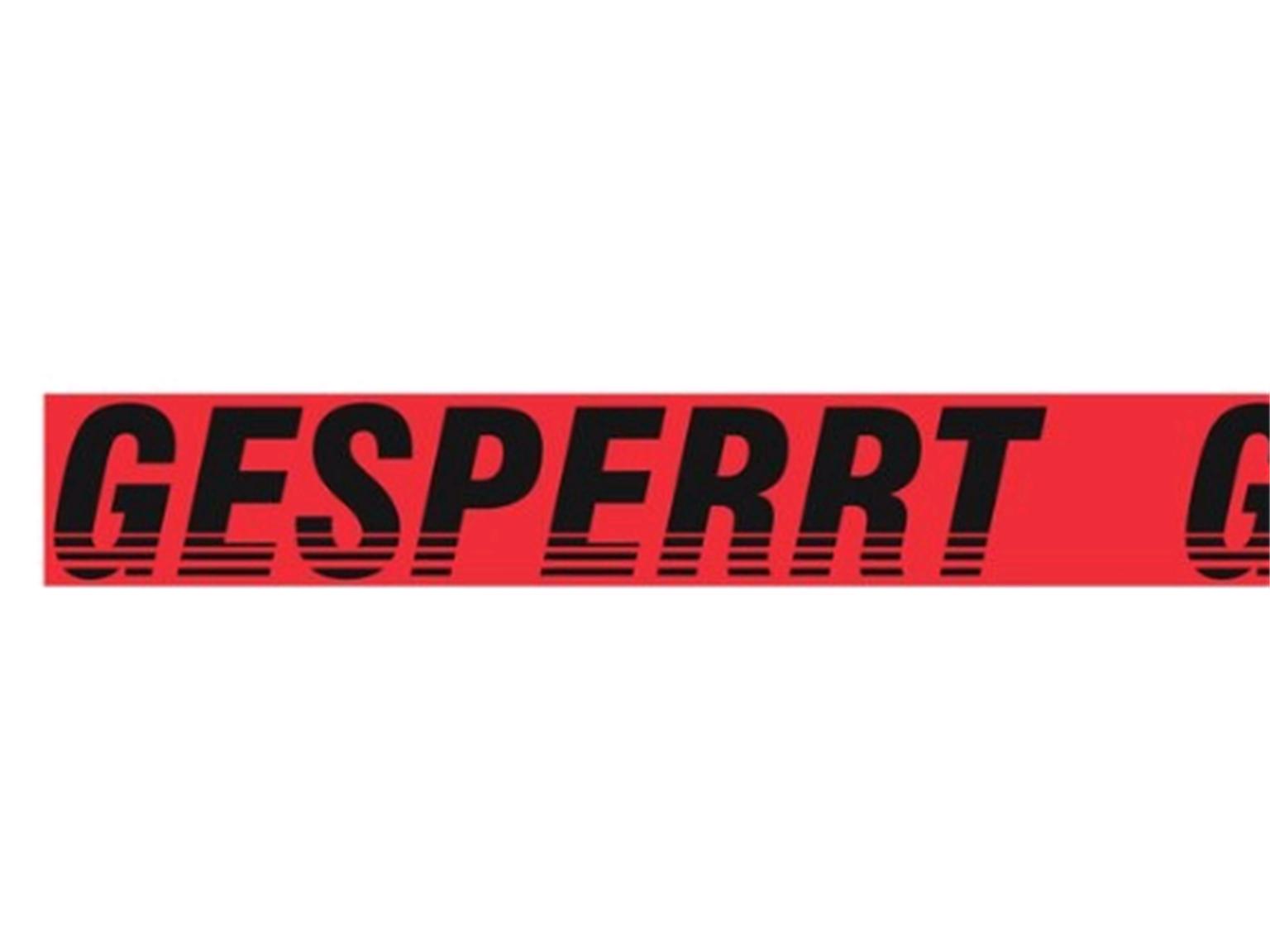 KLEBEBAENDER PVC GESPERRT  rot, 50 mm x 66 lfm, "Gesperrt"