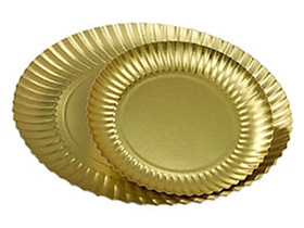 GOLDTELLER  ø 24 cm rund, gold, aus Karton