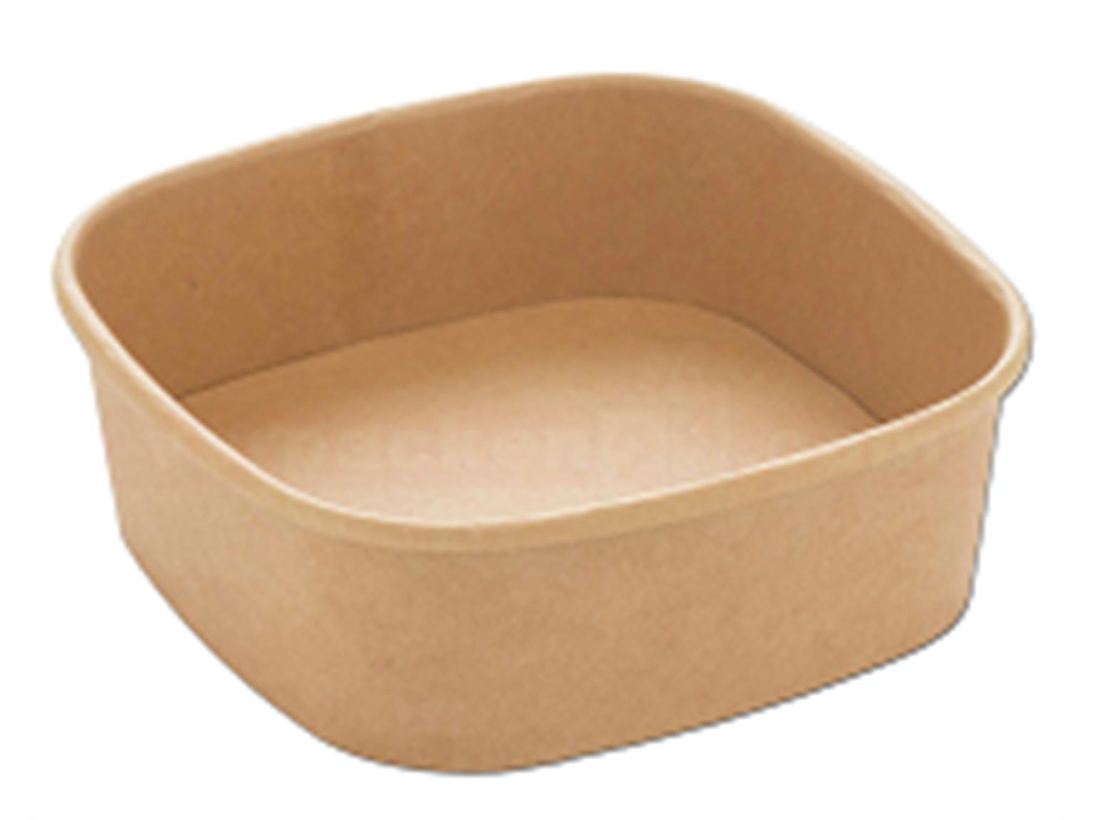 SCHALE KARTON QUADRATISCH  braun, 750 ml, 170 x 170 x 50 mm, PE