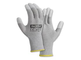 HANDSCHUHE ESD FINGERKUPPENBESCHICHTUNG  Grösse M, ESD, Beschichtung, grau/weiss