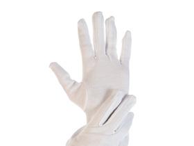 HANDSCHUHE BAUMWOLLE  Grösse M, weiss, BLANC