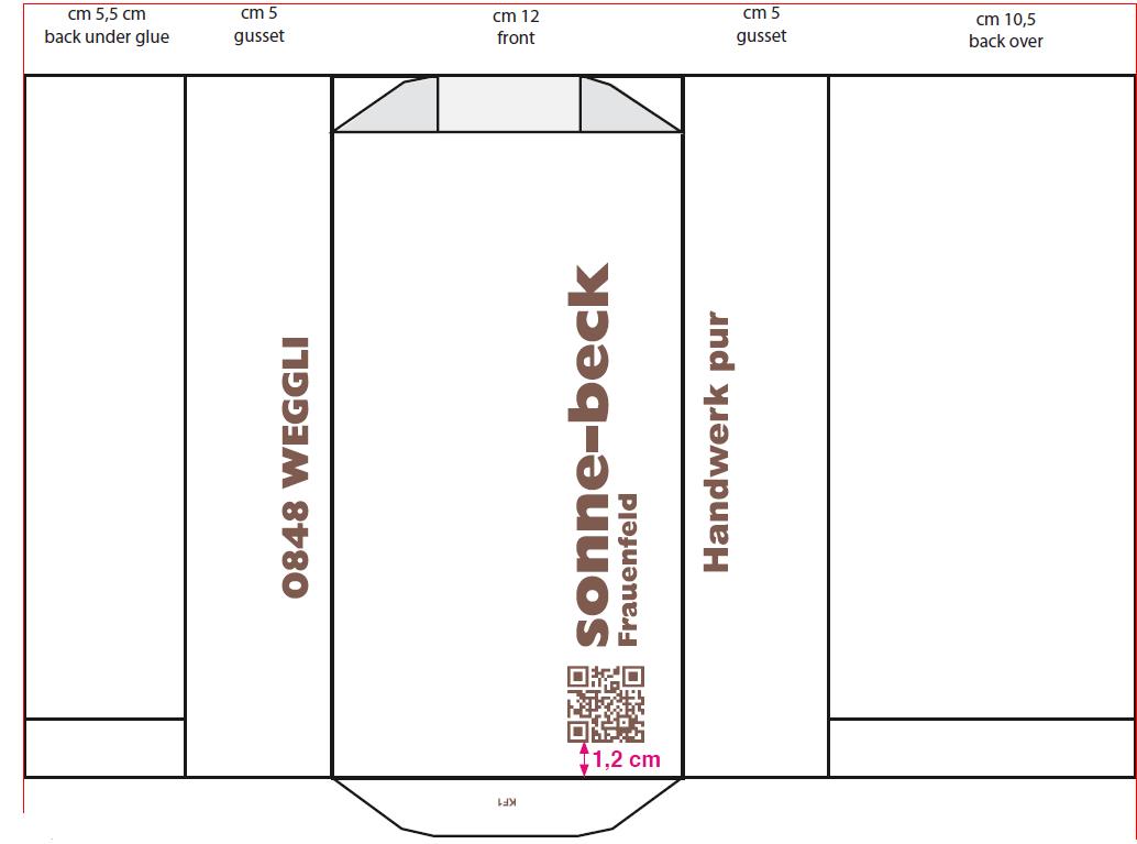 SEITENFALTENBEUTEL  "Sonne-Beck", KF1, 40 gm2, 1-farbig