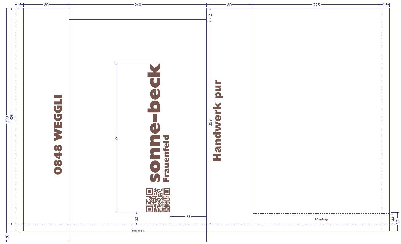 BROTBEUTEL  "Sonne-Beck", 1kg rund, 40 gm2, 1-farbig