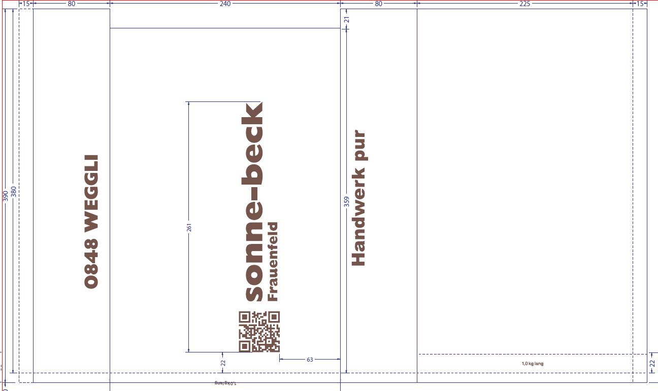 BROTBEUTEL  "Sonne-Beck", 1kg rund, 40 gm2, 1-farbig