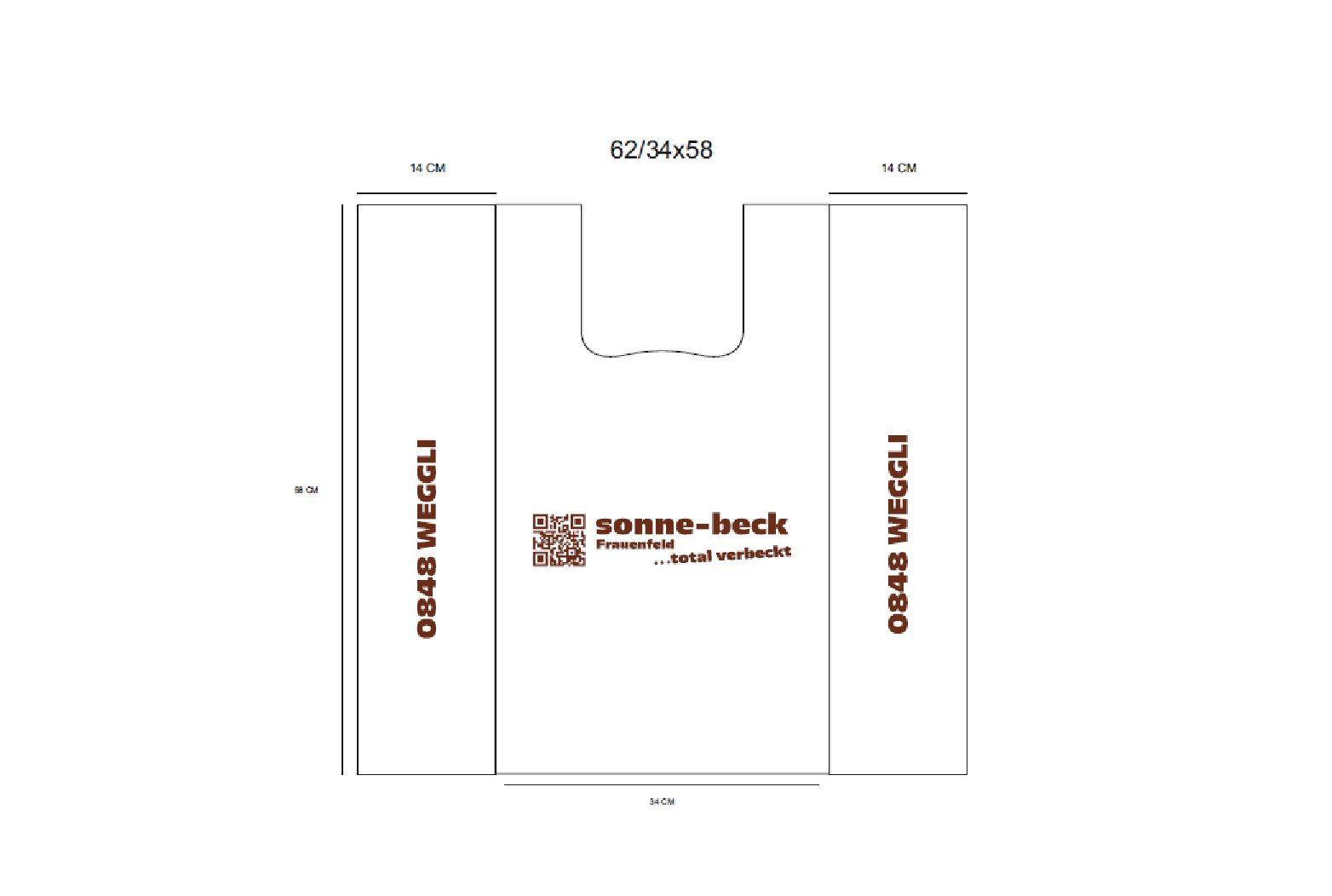 HEMDCHENTRAGETASCHEN  "Sonne-Beck", 340 + 280 x 580 mm, 1-farb