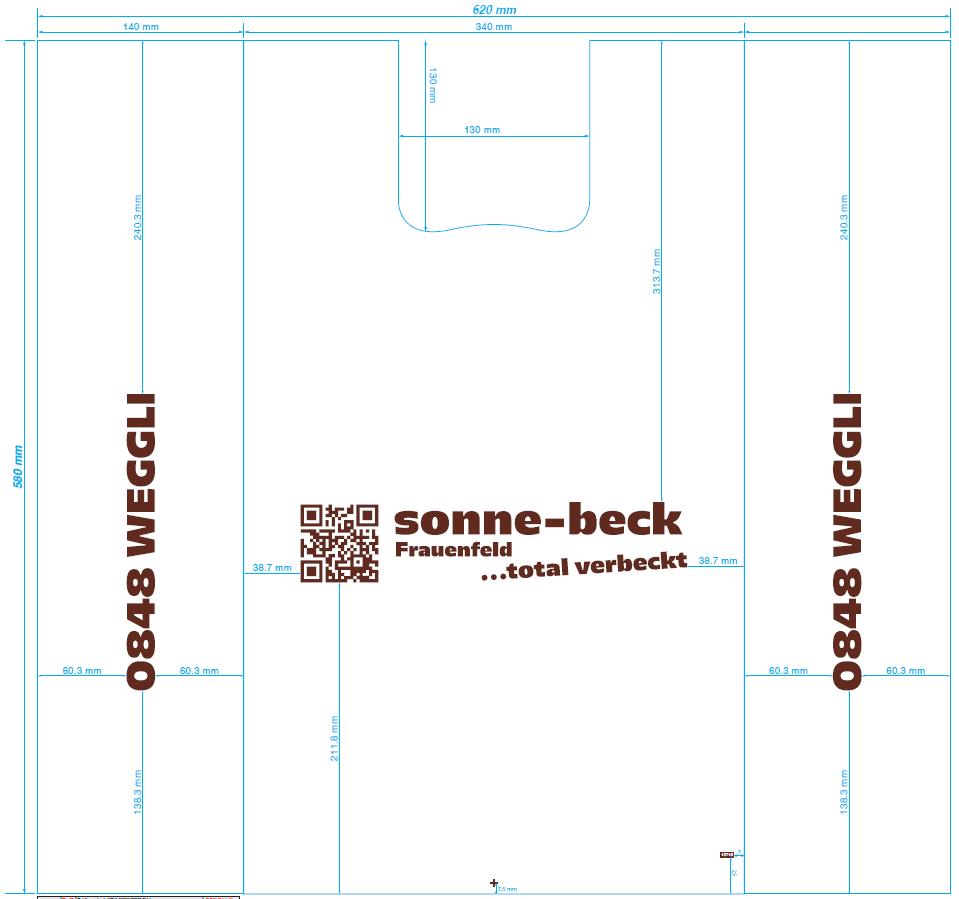 HEMDCHENTRAGETASCHEN  "Sonne-Beck", 340 + 280 x 580 mm, 1-farb
