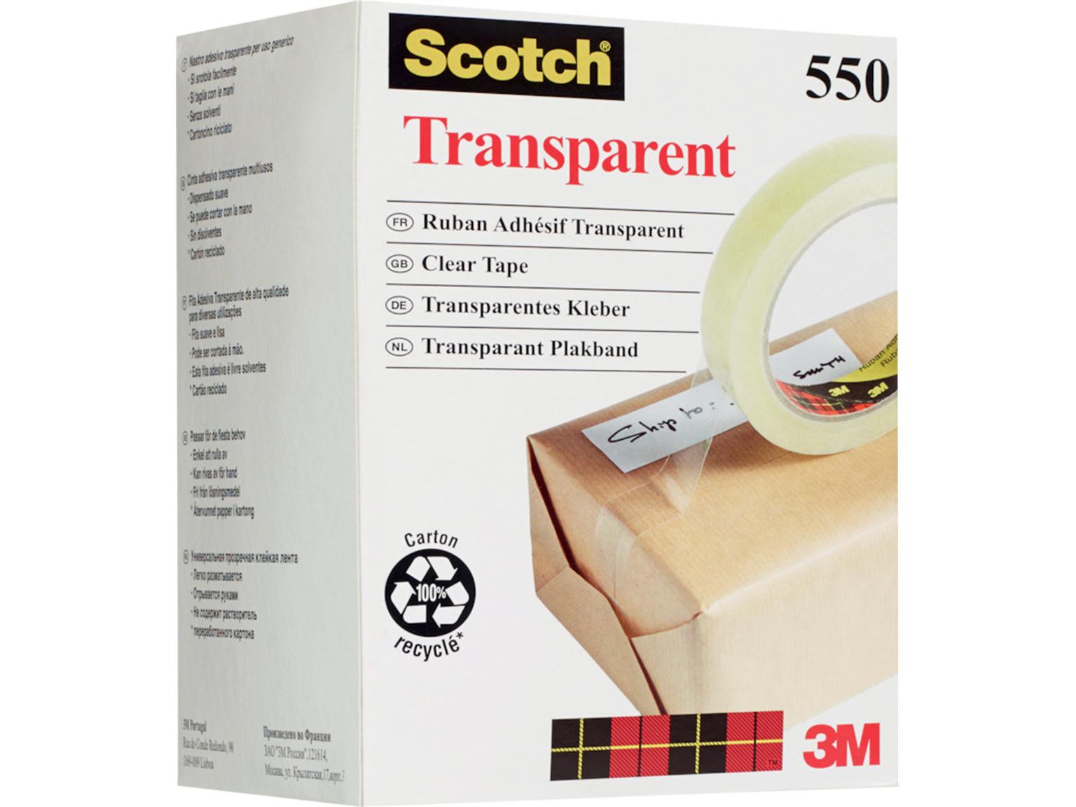 KLEBEBAENDER EINSEITIG  Scotch Typ 550 transparent 15 mm x 66 m