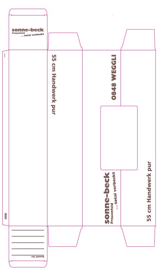 SANDWICHVERPACKUNG  "Sonne-Beck", 120 x 110 x 550mm,