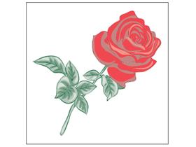 TASSENUNTERSETZER  "Rose",1-lagig, 85x85mm, 3-farb - Scheitlin Papier TASSENUNTERSETZER  "Rose",1-lagig, 85x85mm, 3-farb