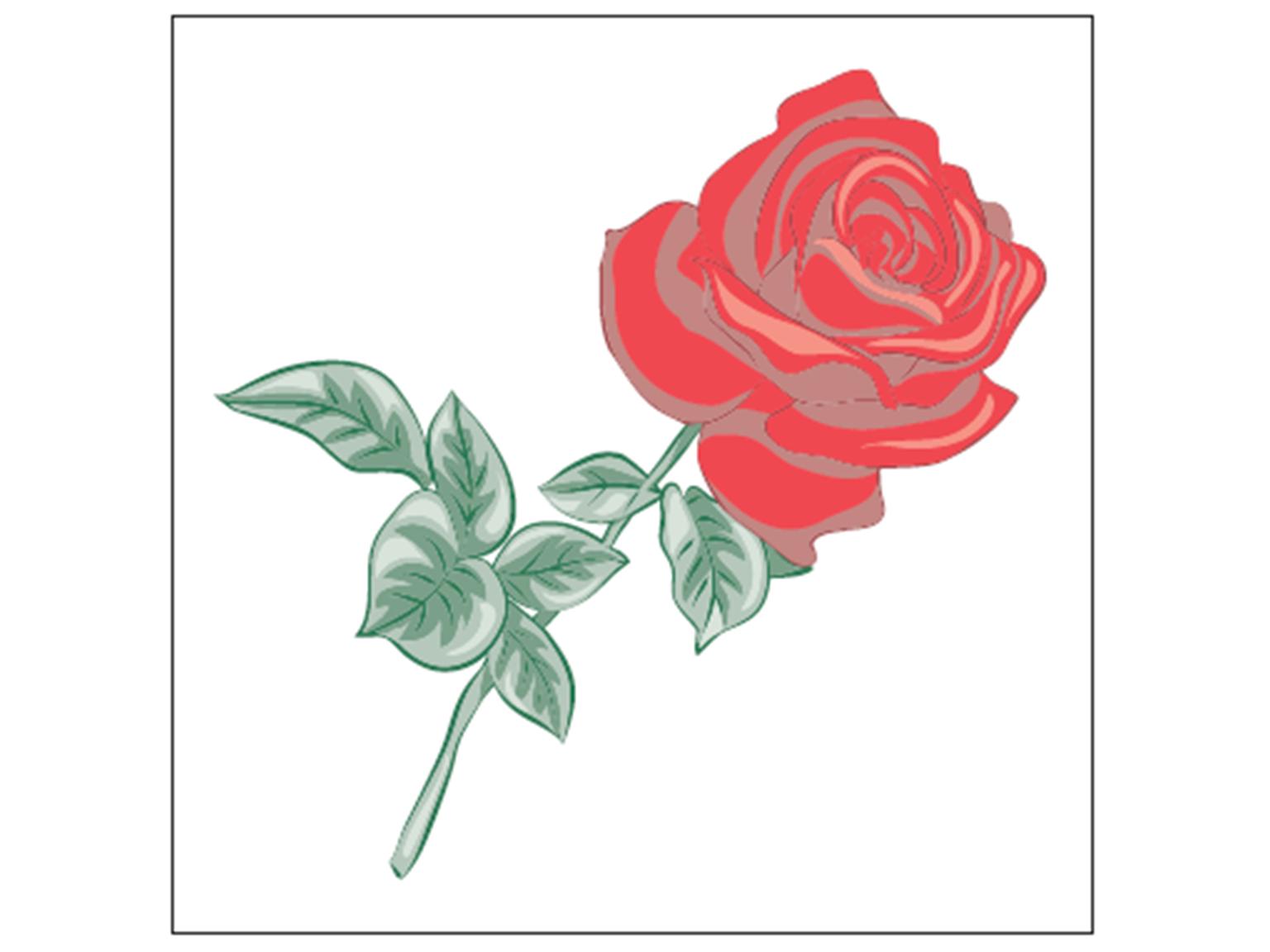 TASSENUNTERSETZER  "Rose",1-lagig, 85x85mm, 3-farb