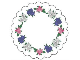 TASSENUNTERSETZER  "Alpenflora",1-lagig, ø 90 mm, 4-f. - Scheitlin Papier TASSENUNTERSETZER  "Alpenflora",1-lagig, ø 90 mm, 4-f.