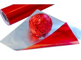 ALUMINIUMFOLIE  15 my, silber/rot, 140 x 120 mm - Scheitlin Papier ALUMINIUMFOLIE  15 my, silber/rot, 140 x 120 mm