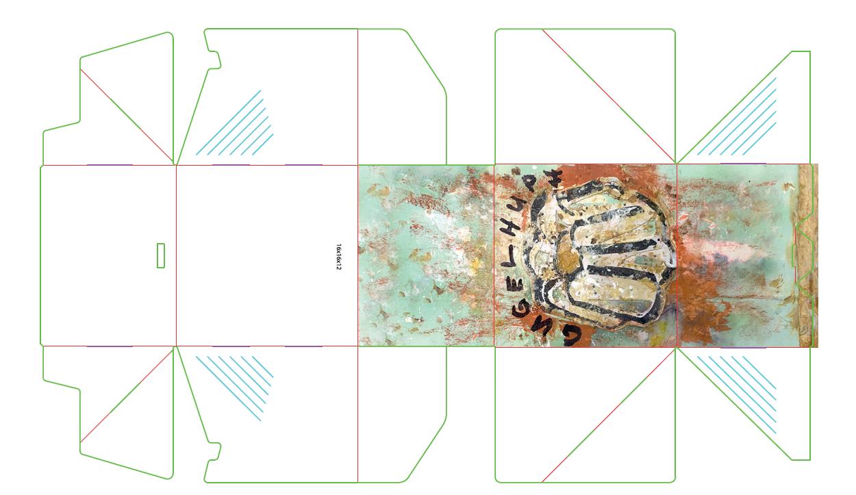 TORTENSCHACHTEL  "Sonne-beck", 16 x 16 x 12 cm, 4-farbig