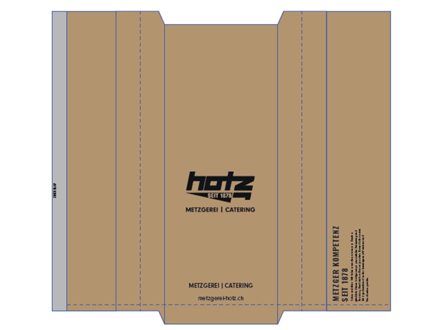 SEITENFALTENBEUTEL  "Ideepr-Hotz", 15x6.5x39cm, braun fettd.