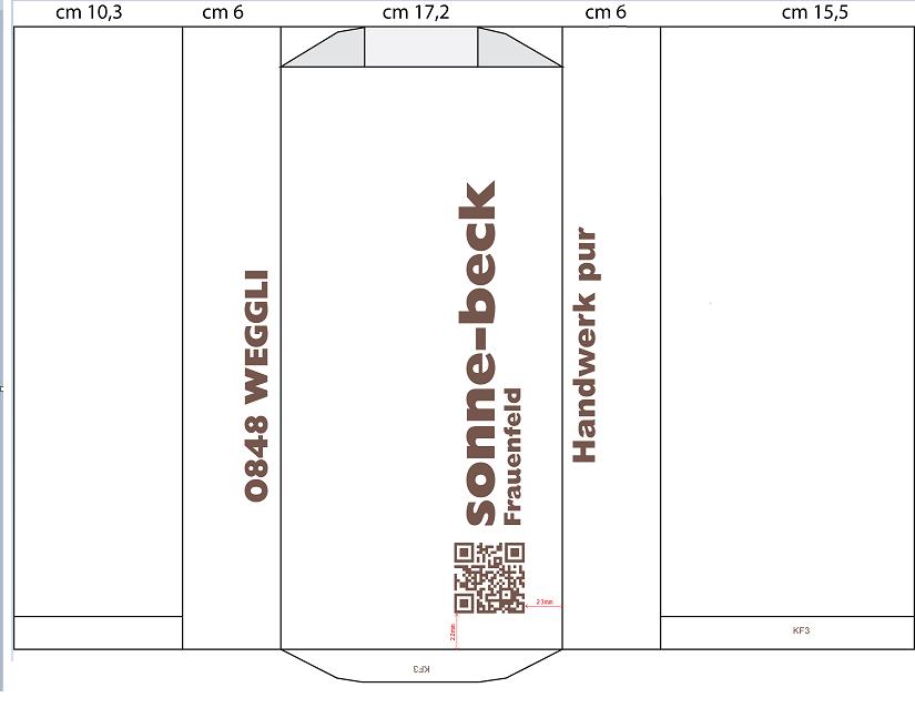 SEITENFALTENBEUTEL  "Sonne-Beck", KF3, 40 gm2, 1-farbig