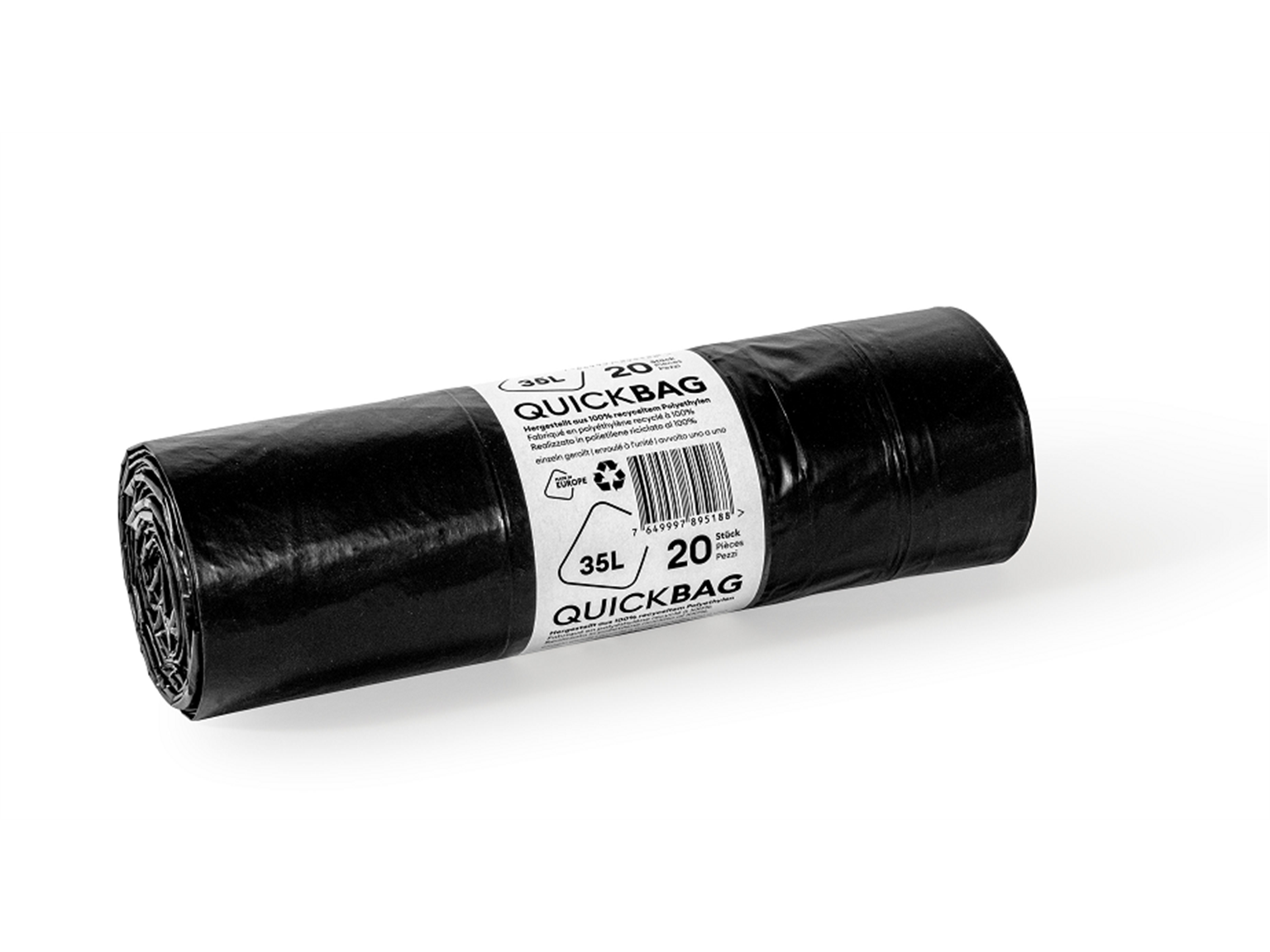 ABFALLSAECKE QUICK-BAG OKS RECYCLING  35 Lt. 575 x 600 + 50 mm schwarz Zugband