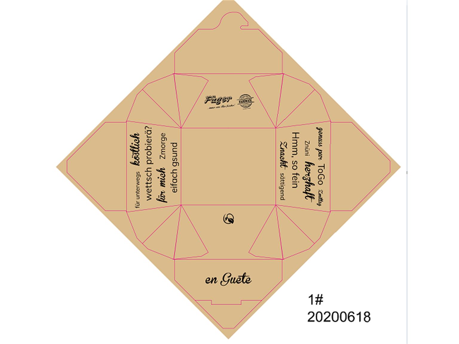 MENUBOX KARTON  "Füger", 105 x 130 x 65 mm, 1-farbig