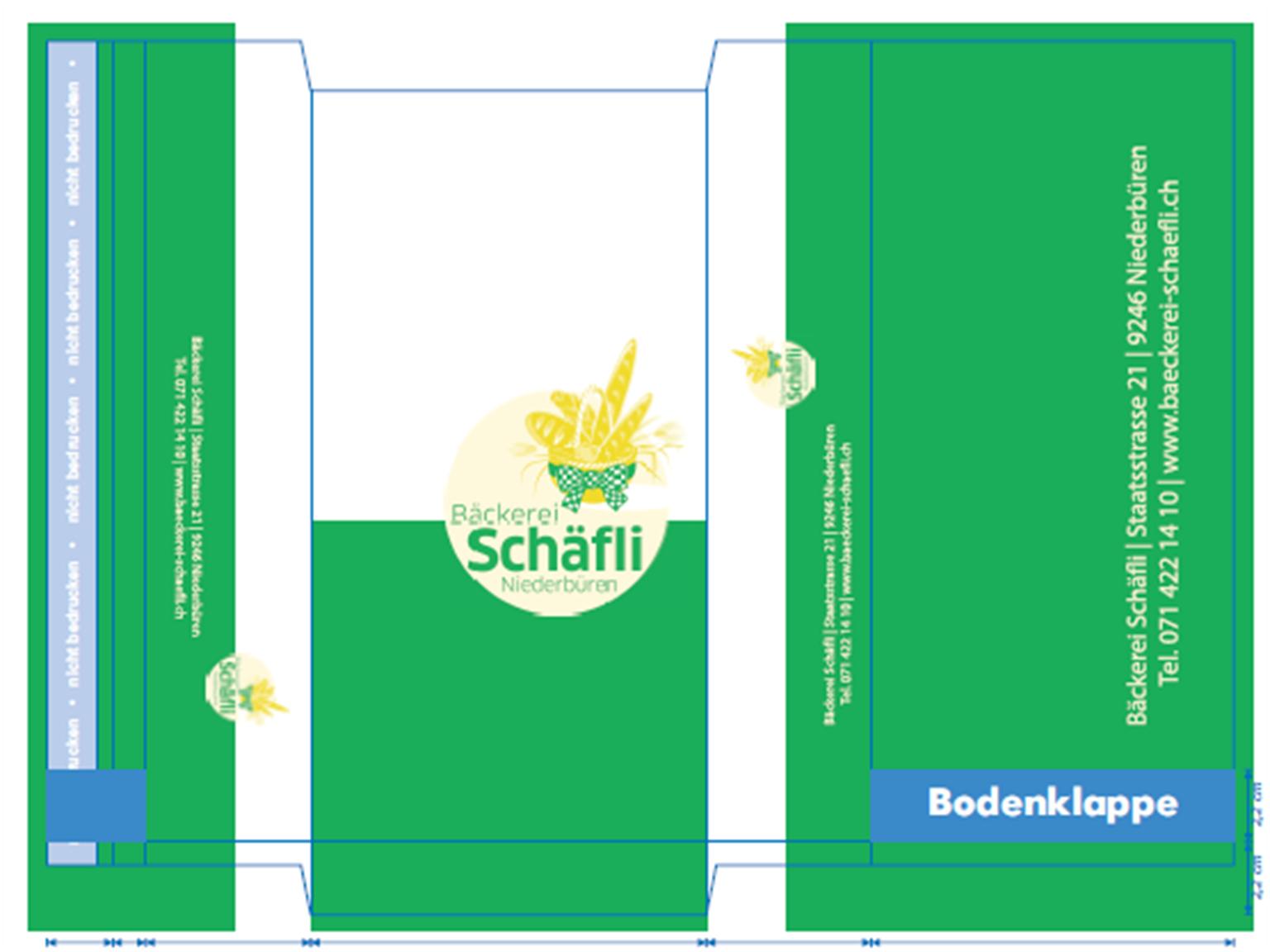 SEITENFALTENBEUTEL  "Schäfli", K1, 35 gm2, 3-farbig