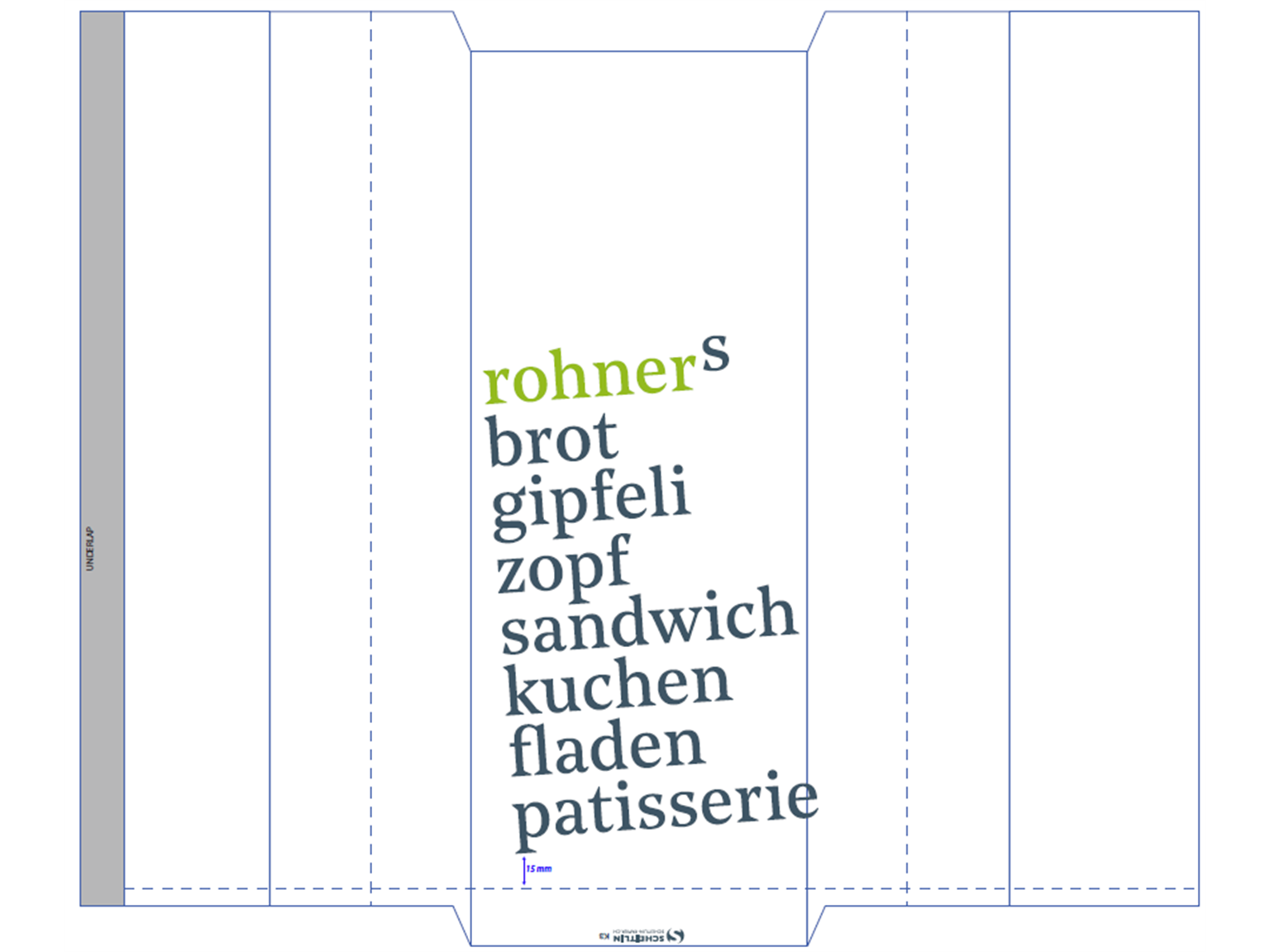 SEITENFALTENBEUTEL  "Rohner", K3, braun 40 gm2, 2-farbig