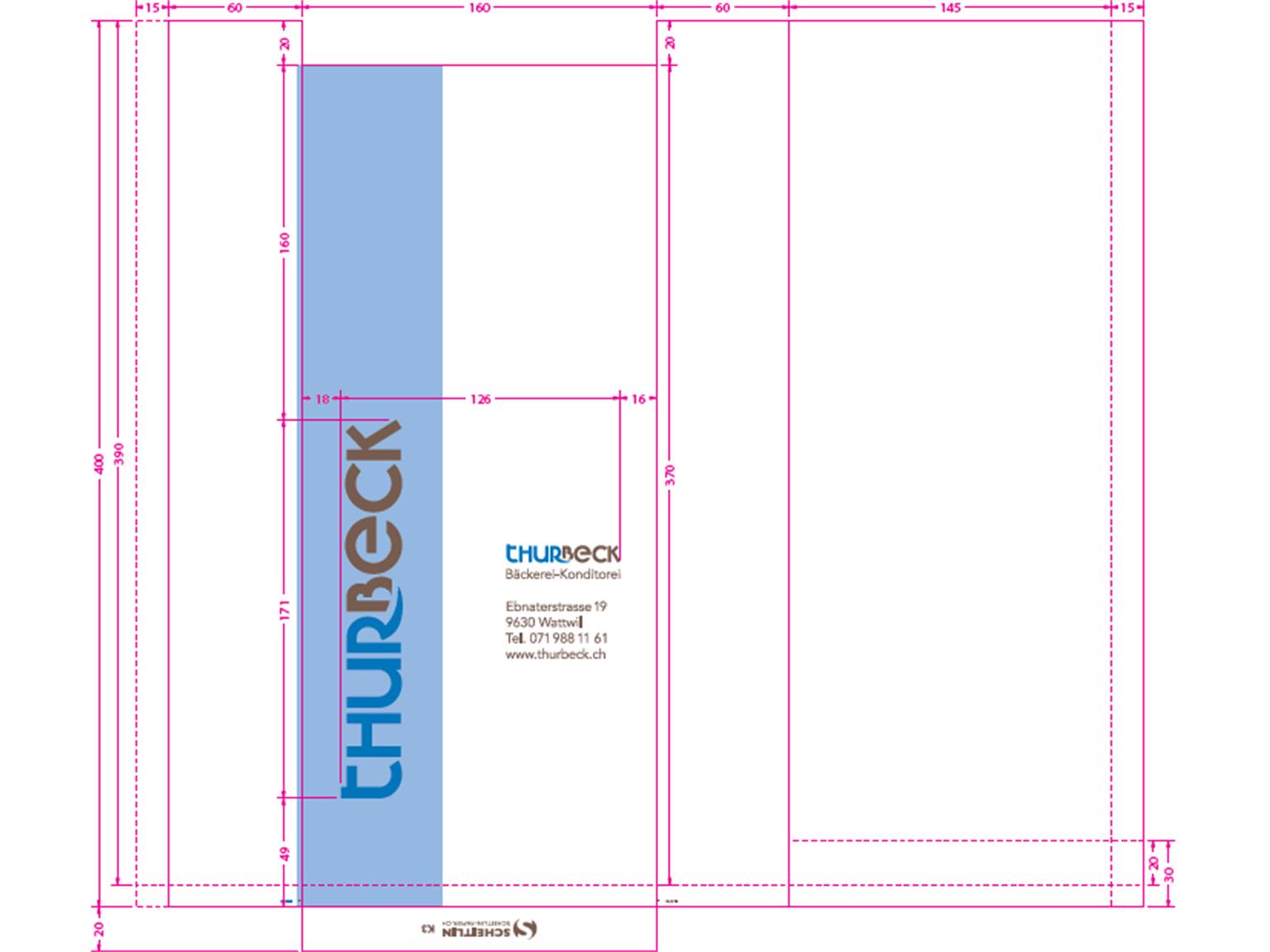 SEITENFALTENBEUTEL  "Thurbeck", 17 x 5 x 35 cm, 2-farbig