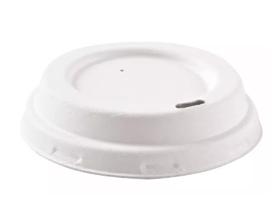 DECKEL ZU KAFFEEBECHER BAGASSE  "Roots", unbedruckt, ø 90 mm
