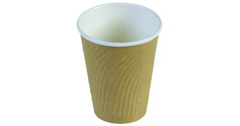 KAFFEEBECHER RIFFEL  3 dl, braun, 2-wandig, geriffelt